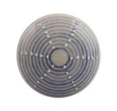 Slate Blue Stripe Flat Ceramic Drawer Knob
